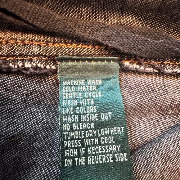 LAUREN JEANS CO. Ralph Lauren Button Front Black Wash Denim Mini Skirt Sz 10P - Picture 11 of 11